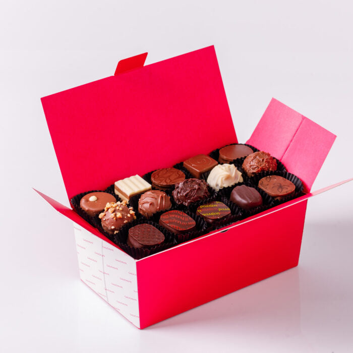 Ballotin 42 Chocolates Assortment Alcohol-Free Love Heart sleeve