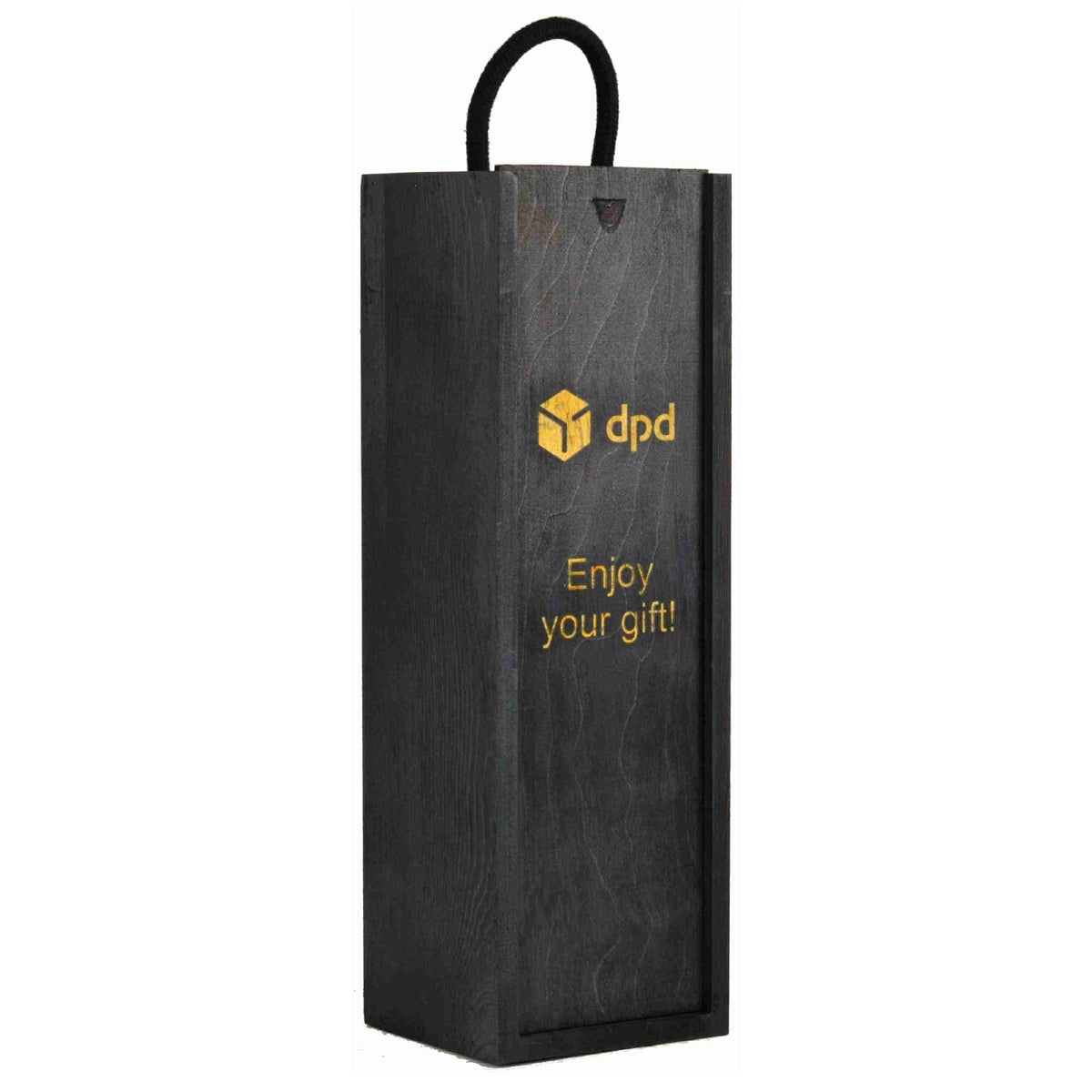 Personalised 1 Bottle Black Wooden Gift Box