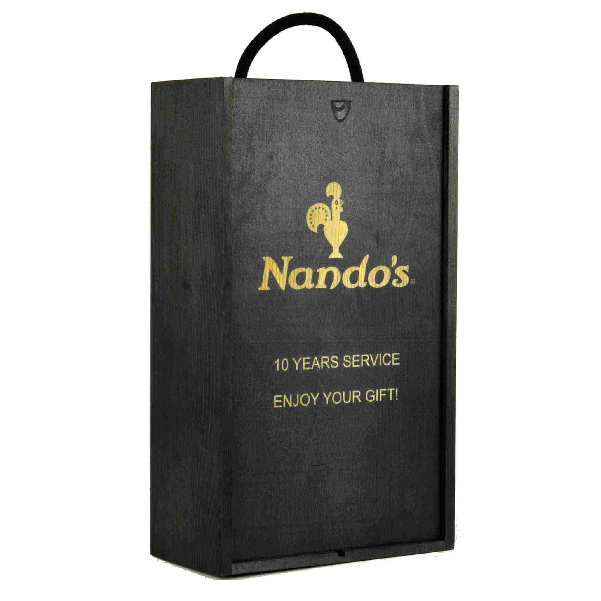 Personalised 2 Bottle Black Wooden Gift Box